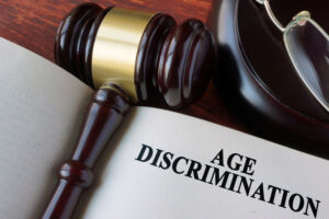 Book with chapter age discrimination and a gavel